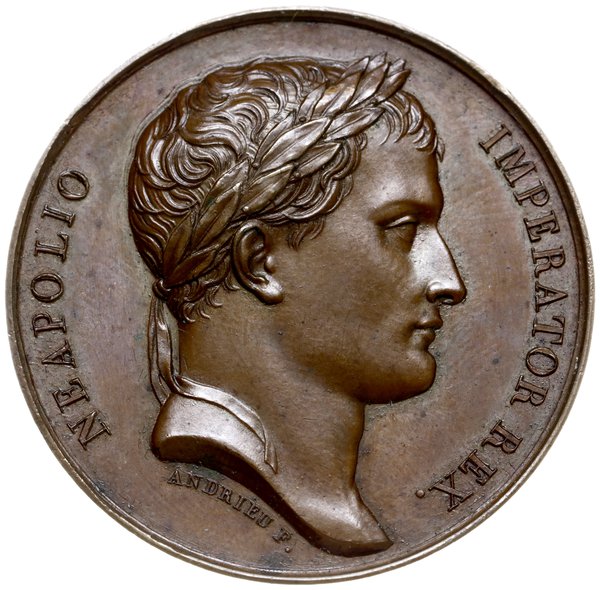 medal z 1807 roku autorstwa Andrieu oraz Denona i Breneta wybity z okazji utworzenia Księstwa Warszawskiego