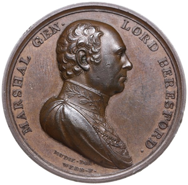 medal z ok. 1820 roku autorstwa Webb’a, Brenet’a i Mudie’go upamiętniający bitwę pod Albuerą w 1811 roku