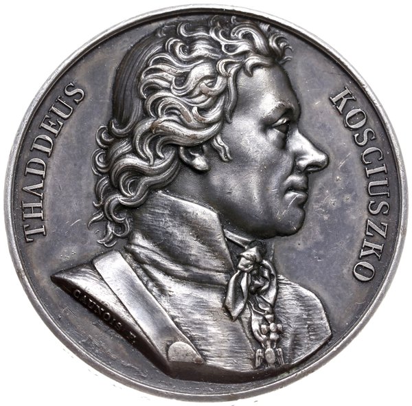 medal z 1818 roku autorstwa Caunois’a i Durand’a poświęcony Tadeuszowi Kościuszko