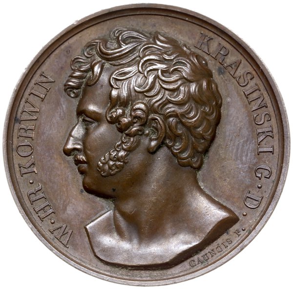 medal z 1814 roku autorstwa Françoisa Augustina Caunoisa poświęcony Wincentemu hrabiemu Korwin-Krasińskiemu