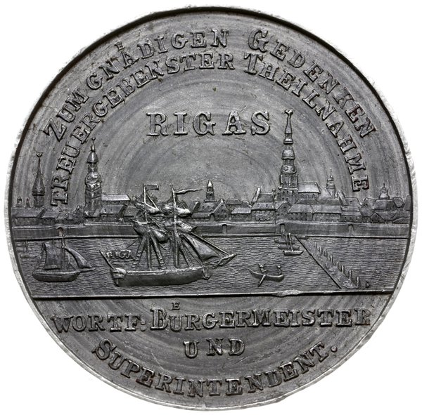 Ryga; medal z 1855 roku wybity przez miasto Ryga
