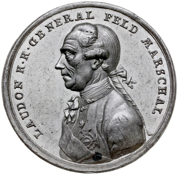 Austria, medal z 1789 roku autorstwa J. C. Rech’a wybity z okazji zdobycia Belgradu przez wojska dowodzone przez gen. Gideona Ernesta von Laudon
