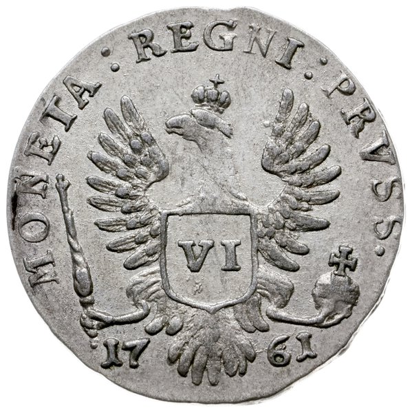 6 groszy 1761, Królewiec; odmiana z napisem ELIS