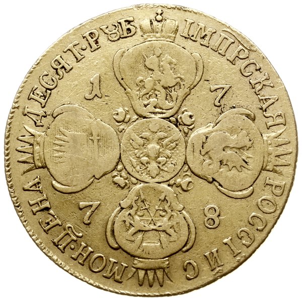 10 rubli 1778 СПБ, Petersburg; Bitkin 36 (R), Fr