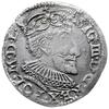 trojak 1592, Olkusz; popiersie króla bez obwódki, na rewersie pełna data kończy napis w trzecim wi..
