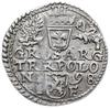 trojak 1598, Olkusz; bardzo rzadka odmiana z dwiema rozetkami pod popiersiem króla z długą brodą; ..