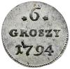 6 groszy (szóstak bilonowy) 1794, Warszawa; mone