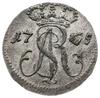 szeląg 1765, Gdańsk; korona średniej wielkości nad monogramem; Plage 485, CNG 430.II; piękny