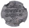 szeląg 1765, Gdańsk; korona średniej wielkości nad monogramem; Plage 485, CNG 430.II; bardzo ładna..