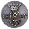 szeląg 1808, Gdańsk; odbitka w czystym srebrze 0.95 g; CNG 442, Olding’14 D5, Plage 46; bardzo rza..