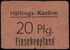 Hannover, Häftlings - Kantine; bon kaucyjny wartości 20 Pfg; czerwony karton 52x37 mm, czarny nadr..