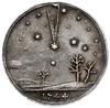 Śląsk, medal z 1744 roku z kometą; Aw: Kometa na rozgwieżdżonym zimowym niebie, w odcinku data 174..