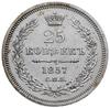 25 kopiejek 1857 СПБ ФБ, Petersburg; Adrianov 1857, Bitkin 55; pięknie zachowane