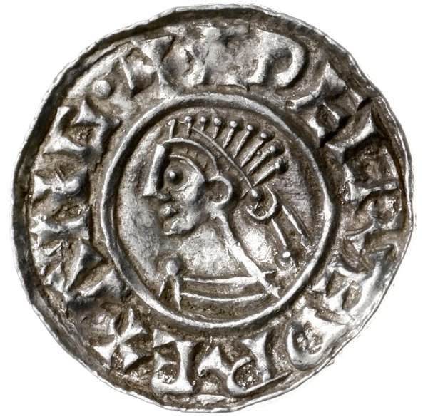 denar typu small cross, 1009-1017, mennica Londyn, mincerz Leofstan