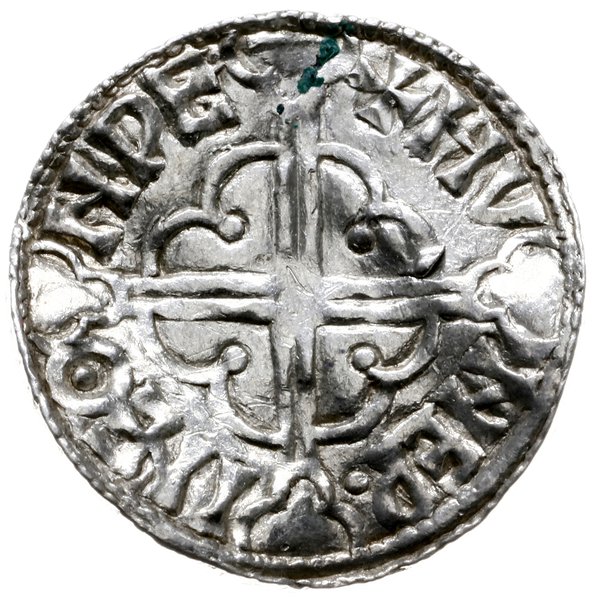 denar typu quatrefoil, 1018-1024, mennica Watchet, mincerz Hunewine