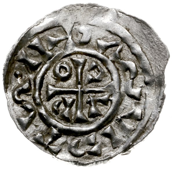 naśladownictwo dwóch rewersów denara bawarskiego króla Henryka III (emisji z lat 1039-1042)