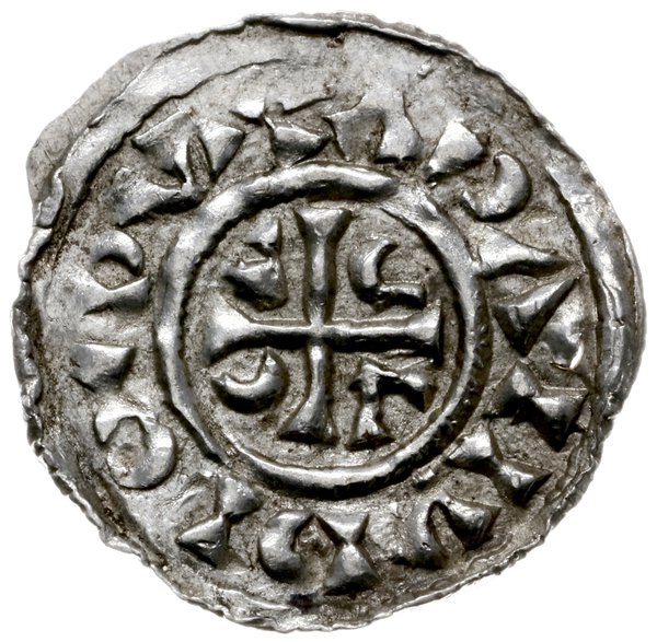 naśladownictwo dwóch rewersów denara bawarskiego króla Henryka III (emisji z lat 1039-1042)