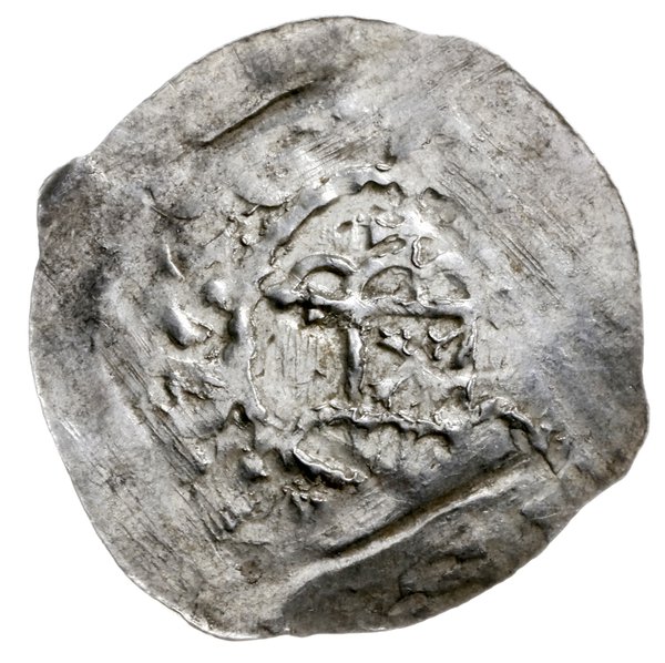 denar (półbrakteat); Aw: Krzyż z łukami w kątach