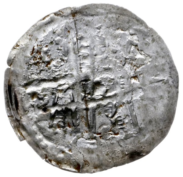 denar ok. 1185/90-1201, men. Wrocław; Aw: W 6 po