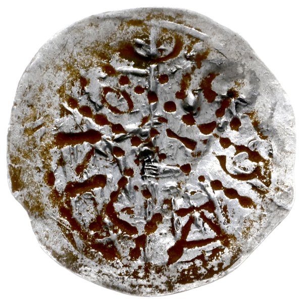 denar ok. 1185/90-1201, men. Wrocław; Aw: W 9 po