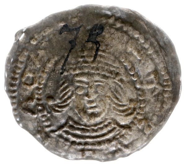 jednostronny denar 1239-1249, Gniezno; Popiersie