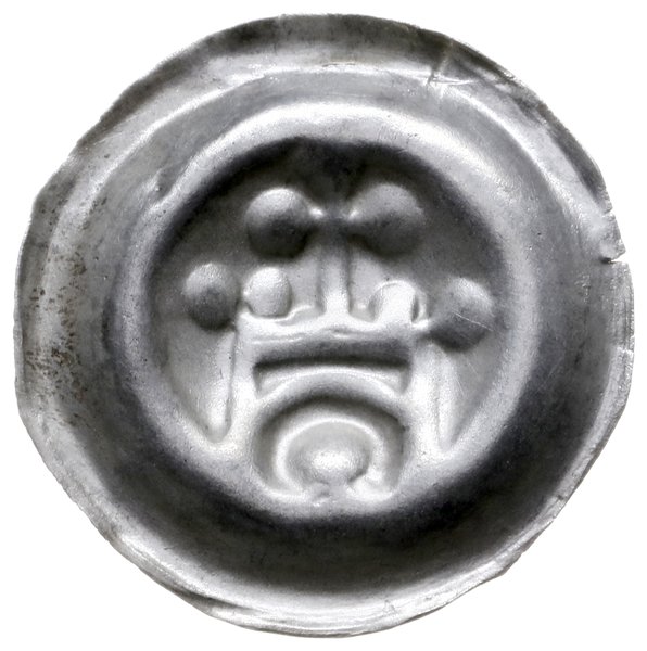 brakteat, ok. 1257-1268; Brama zwieńczona krzyże