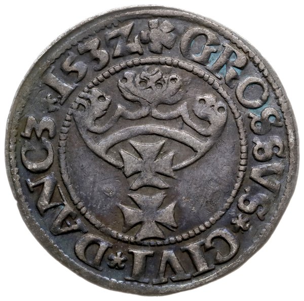 grosz 1532, Gdańsk; odmiana z końcówką PR; CNG 5