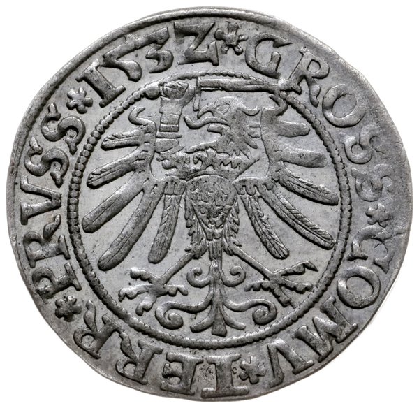 grosz 1532, Toruń; końcówki napisu PRVSSI/PRVSS;