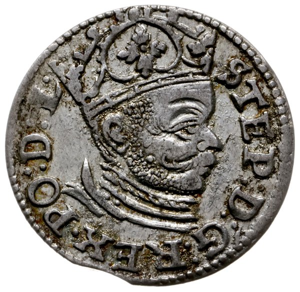 trojak 1585, Ryga; mała głowa króla; Iger R.85.1