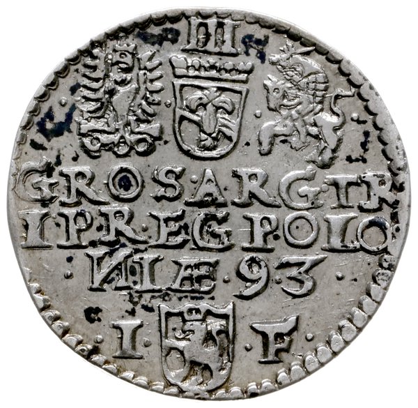 trojak 1593, Olkusz; litery N odwrócone; Iger O.