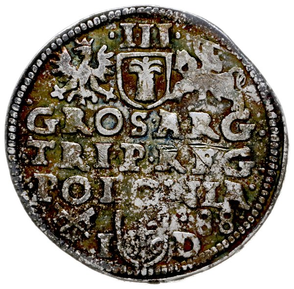 trojak 1588, Poznań; mała głowa króla, Iger P.88