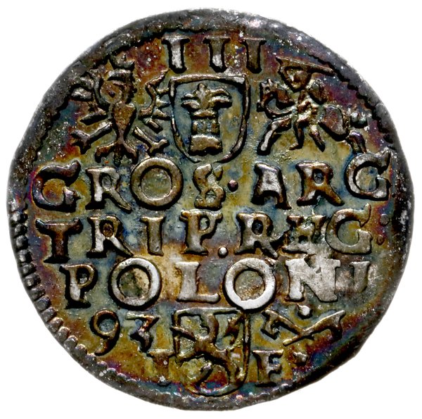 trojak 1594, Poznań; końcówki napisów LI/POLONI;