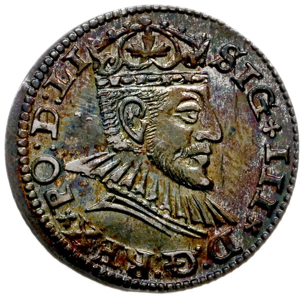 trojak 1590, Ryga; mała głowa króla; Iger R.90.1
