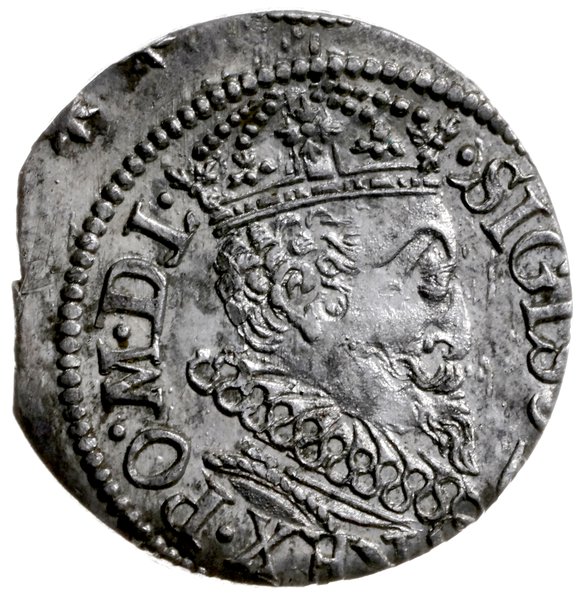 trojak 1619, Ryga; mała głowa króla, ostatni rok