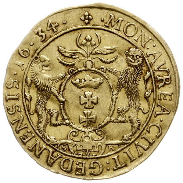 dukat 1634, Gdańsk; Aw: Popiersie króla w prawo 