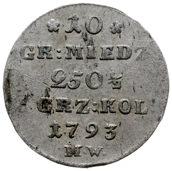 10 groszy 1793, Warszawa; Plage 239; niedobity, 