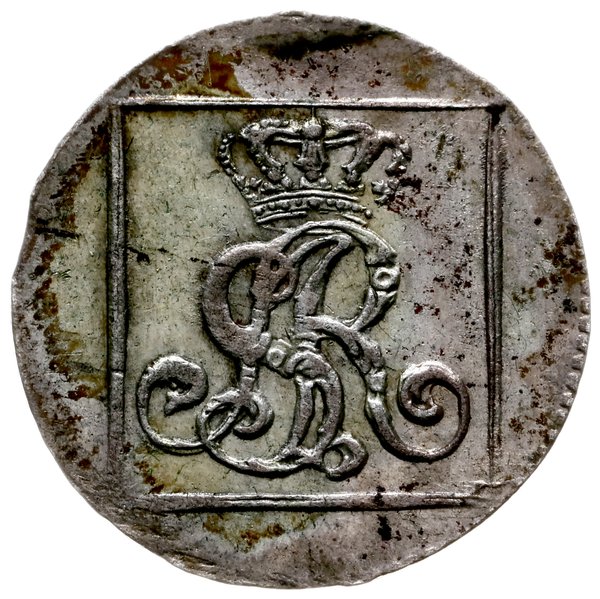 grosz srebrny 1767, Warszawa; wąska korona nad m