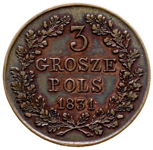 3 grosze 1831, Warszawa