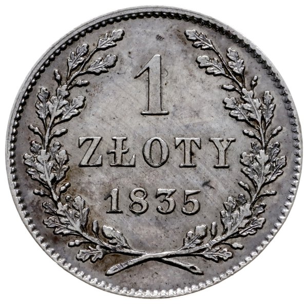 1 złoty 1835, Wiedeń; Bitkin 1, Plage 294; bardz