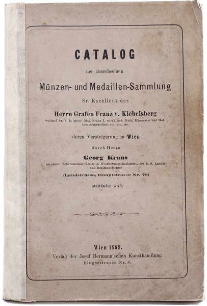 Josef Bermann, Singerstrasse, Wien. Katalog aukc