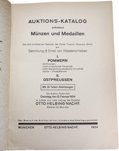 Otto Helbing Nachf., München. Katalog aukcyjny “
