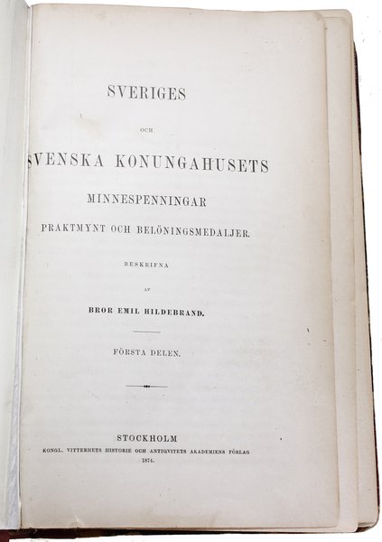 Bror Emil Hildebrand. Katalog “Sveriges och Sven