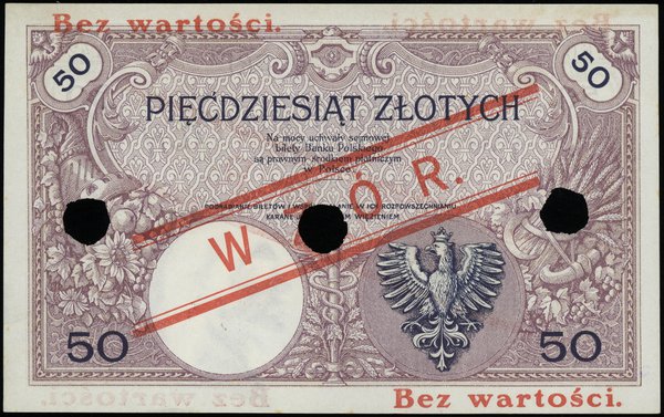 50 złotych 28.02.1919; WZÓR, seria A.42, numerac