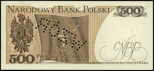500 złotych 16.12.1974; seria C, numeracja 00000