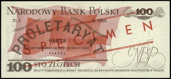 100 złotych 17.05.1976; seria AU, numeracja 0000