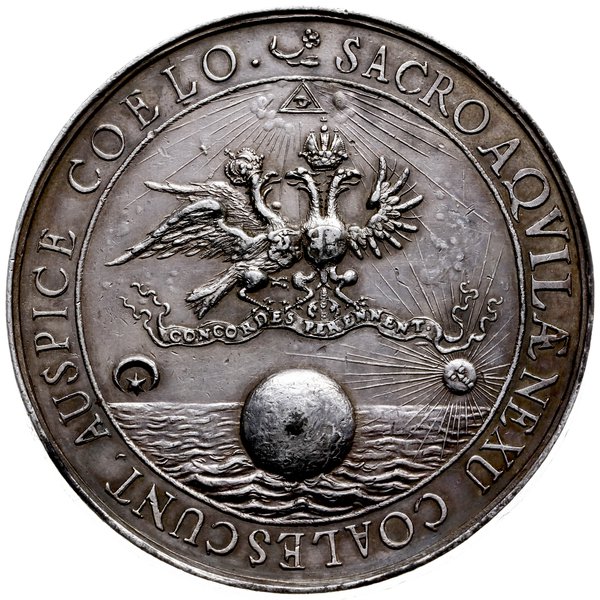 medal z 1670 r. autorstwa J. Höhna juniora, wybity z okazji przymierza Polski i Austrii przeciwko napierającym od południa Turkom Ottomańskim