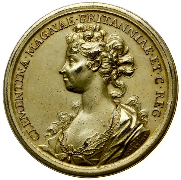 medal z 1719 r. autorstwa Otto Hammeraniego wybity w Rzymie na pamiątkę zaślubin Klementyny Sobieskiej, wnuczki Jana III Sobieskiego, z Jakubem III Stuartem, pretendentem do tronu angielskiego