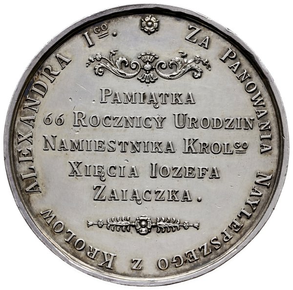 medal z 1819 r., nieznanego autorstwa, wybity z okazji 66. urodzin księcia Józefa Zajączka
