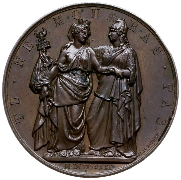 medal autorstwa Barre’a po 1831 r., wybity nakładem Komitetu Brukselskiego Bohaterskiej Polsce po Powstaniu Listopadowym