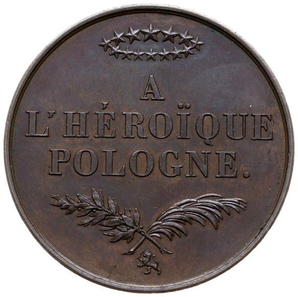 medal autorstwa Barre’a po 1831 r., wybity nakładem Komitetu Brukselskiego Bohaterskiej Polsce po Powstaniu Listopadowym